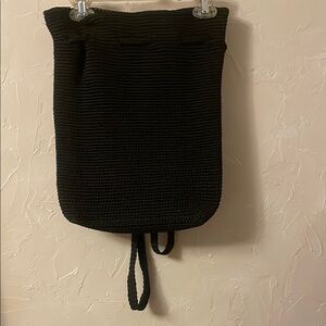 Black Knit Backpack Purse.